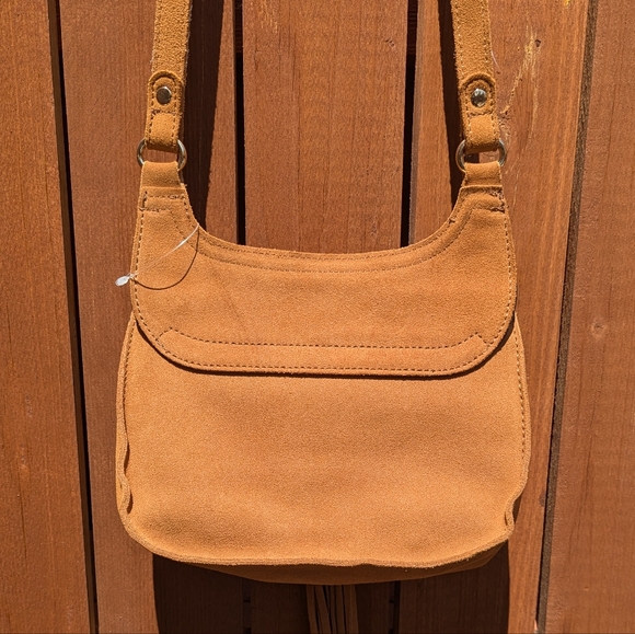 NWOT Forever 21 Suede Fringe Boho Crossbody Purse (Brown) - Picture 5 of 6